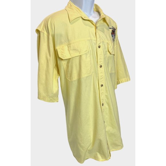 World Wide Sport Men's XL Vented Short Slv Fishing Hiking Yellow, Logo 2006 - Picture 1 of 10